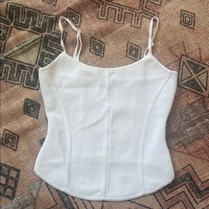 Babaton White Fitted Camisole Bustier